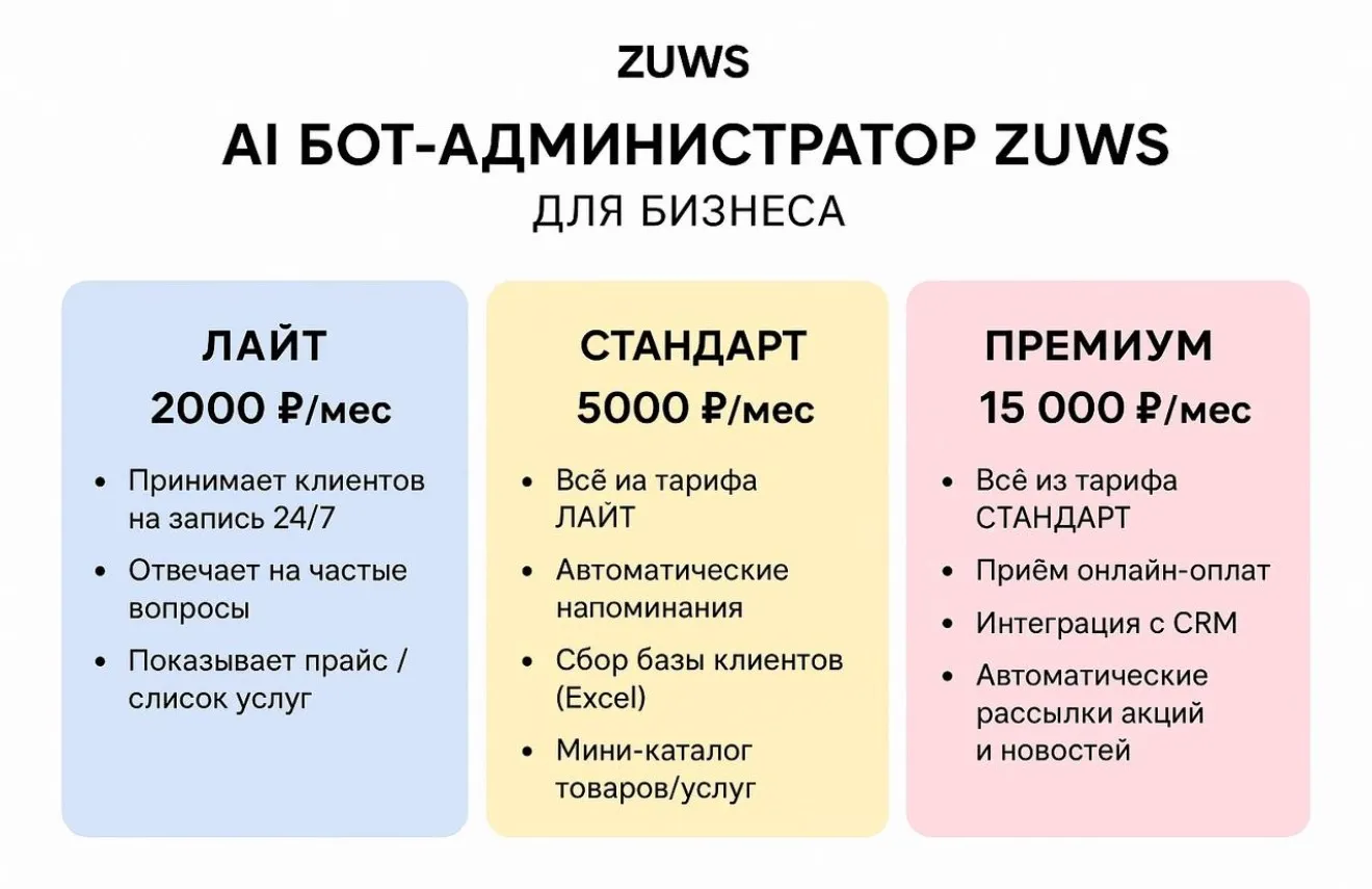 Текст для меню или расценок